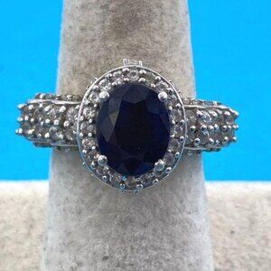 Sterling Silver Ring with Lab-Created Sapphire | Elegant & Durable